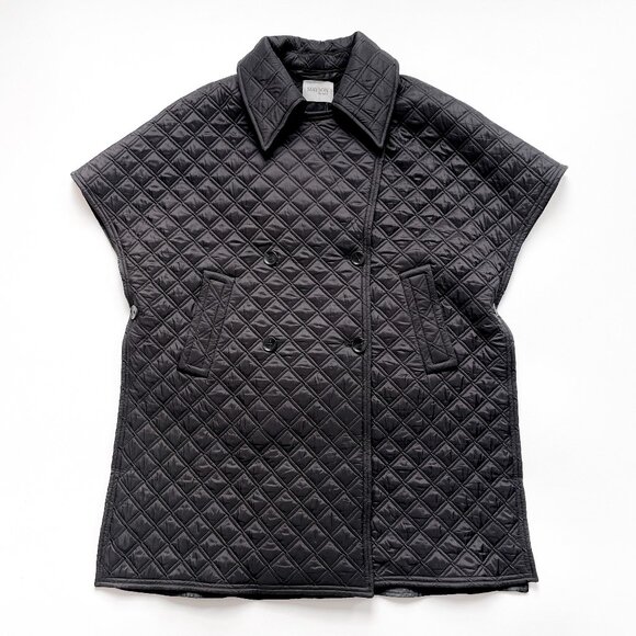 Mayson The Label Quilted Cape Coat Black One Size Small Medium - Picture 3 of 11